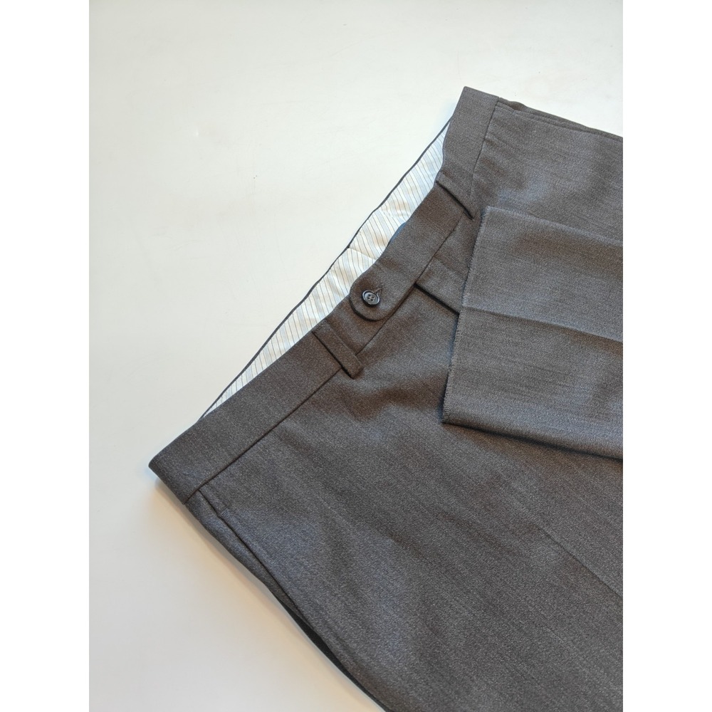 Piattelli Barneys New York Mens 38x37 Gray Wool Flat Front Dress Pants Italy